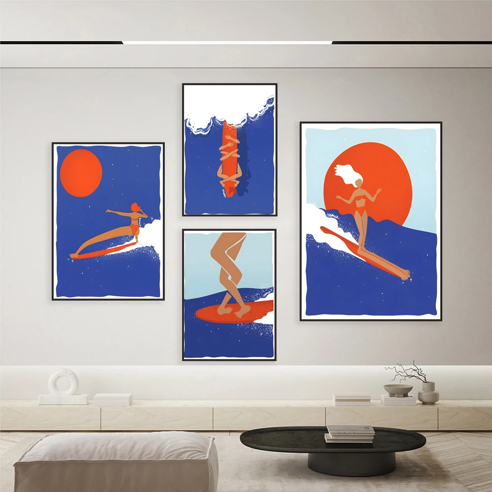 surf art, surfer girl, how to surf, surf prints, surf posters, surfer girl wall art, surfer gifts