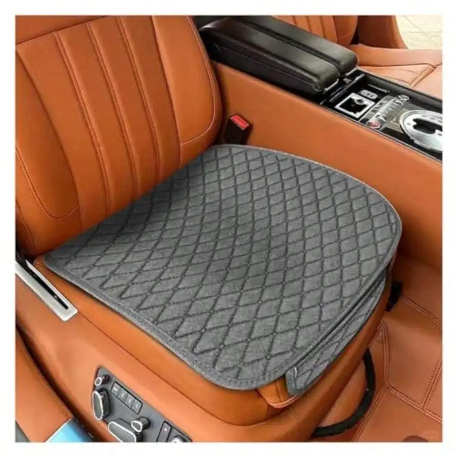 Gray Quilted Car Seat Cushion Cover Breathable Front Seat Protector For SUV Truck