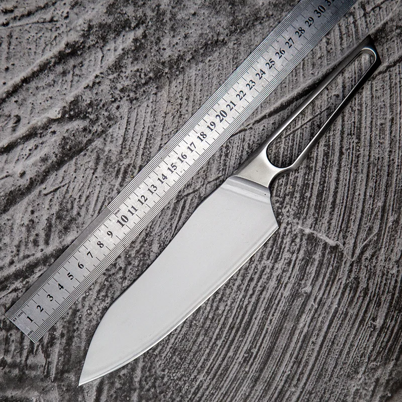 7 Inch Chef Knife M390 Core 3 Layers Clad Steel Blade Sharp Cleaver Meat Slicing Vegetables Kitchen Knives Hollowing Out Handle
