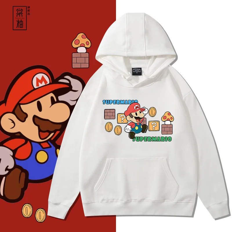 

American Sle Loose Fit Cartoon Print Sweatirt Warm Hoodie Youth Faion Autumn Winter New Arrival Men's Top
