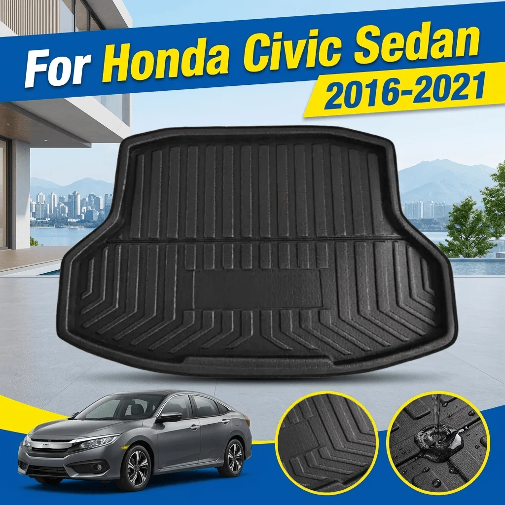 For Honda Civic Sedan 2016-2021 Car Boot Liner Trunk Mat 3D EVA Trunk Liner All Weather Protection Car Accessories Interior