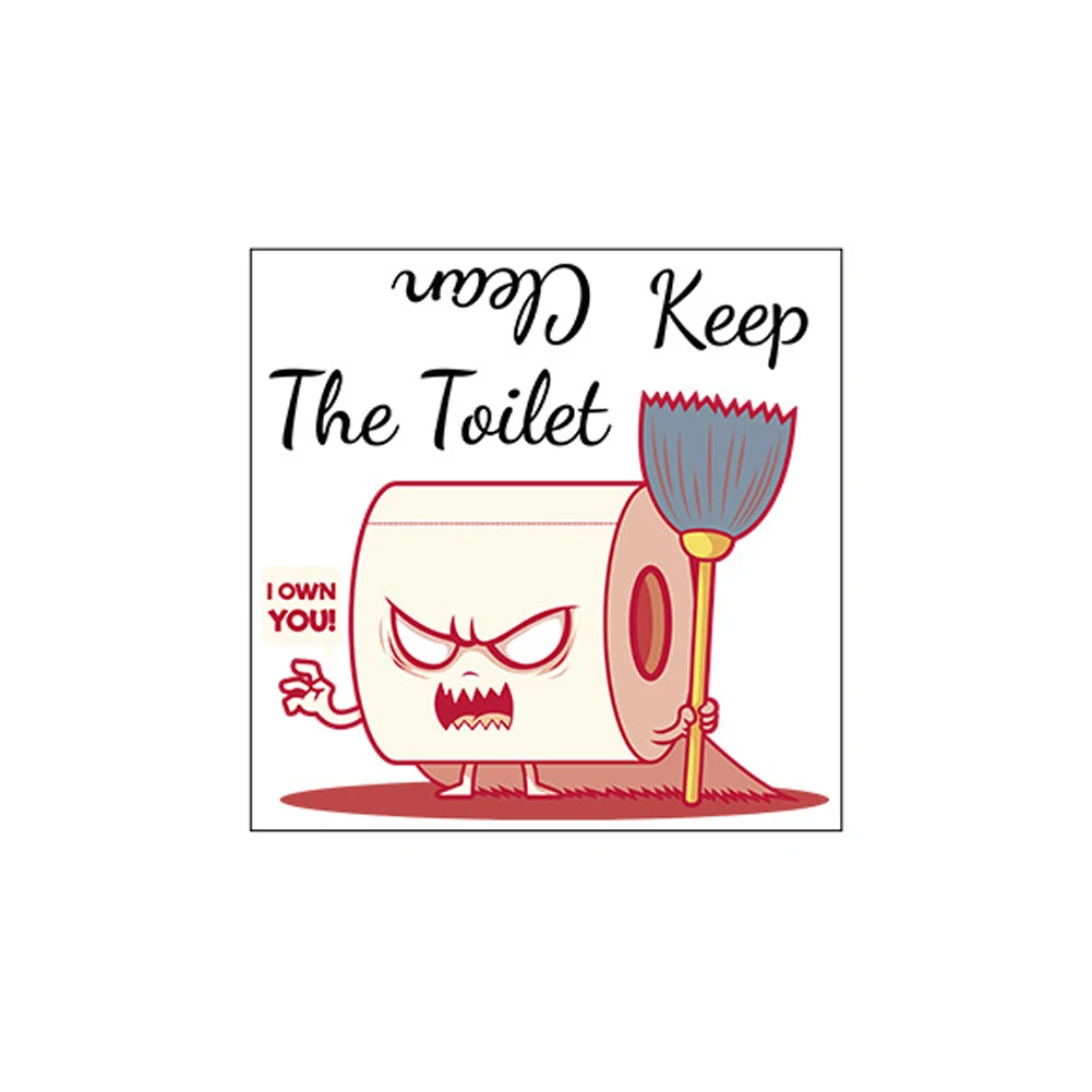 Cartoon PVC Decal for Toilet and Bathroom Decoration Self-Applying Sticker with Resistance to Moisture and for stains