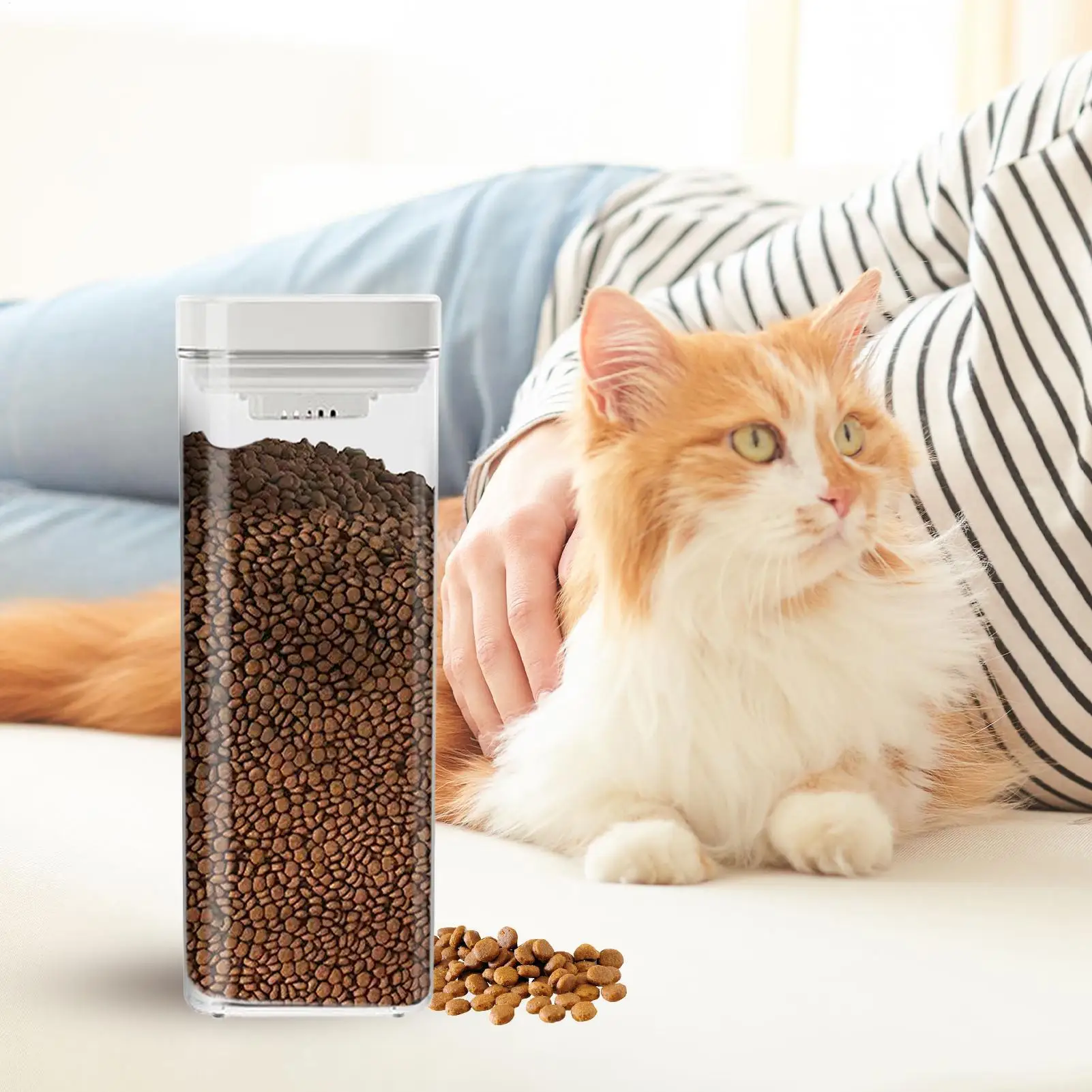 

Dog Food Storage Container Airtight Cereal Container Leakproof Cat Treat Storage for Dried Fruit Coffee Beans Nuts Grain Sealed