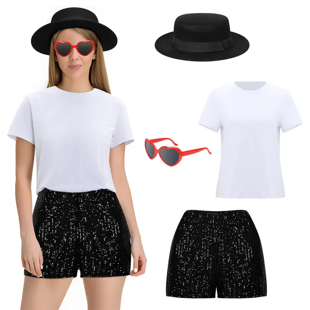 

Taylor Cosplay Costume Swift Hat Glasses Sequined Pants The Eras Tour No Top Takerlama