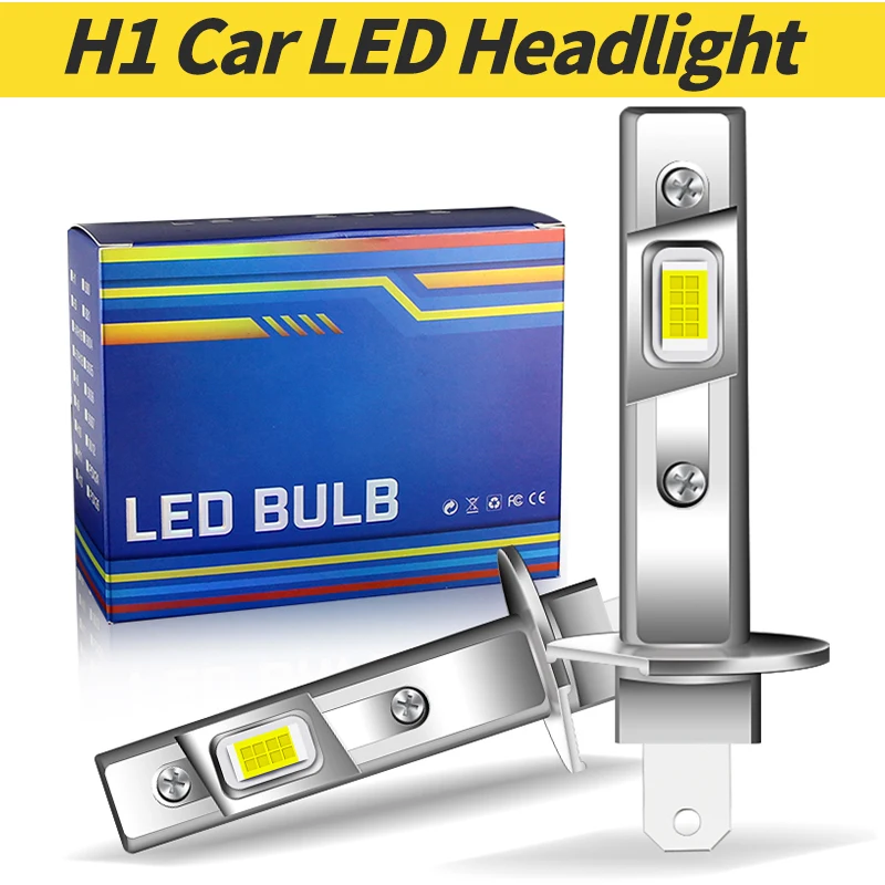 

1/2 шт. H1 светодиодные фары H1 светодиодные лампы Canbus неполярные для Ford focus fiesta Skoda безвентиляторная 6500K супер яркая лампа H1 противотуманная фара