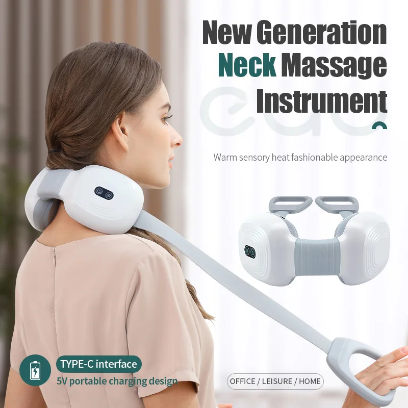 Smart Neck Massage Instrument Hot Compress USB Charging Portable Waist Legs Shoulders Neck Kneading Massager