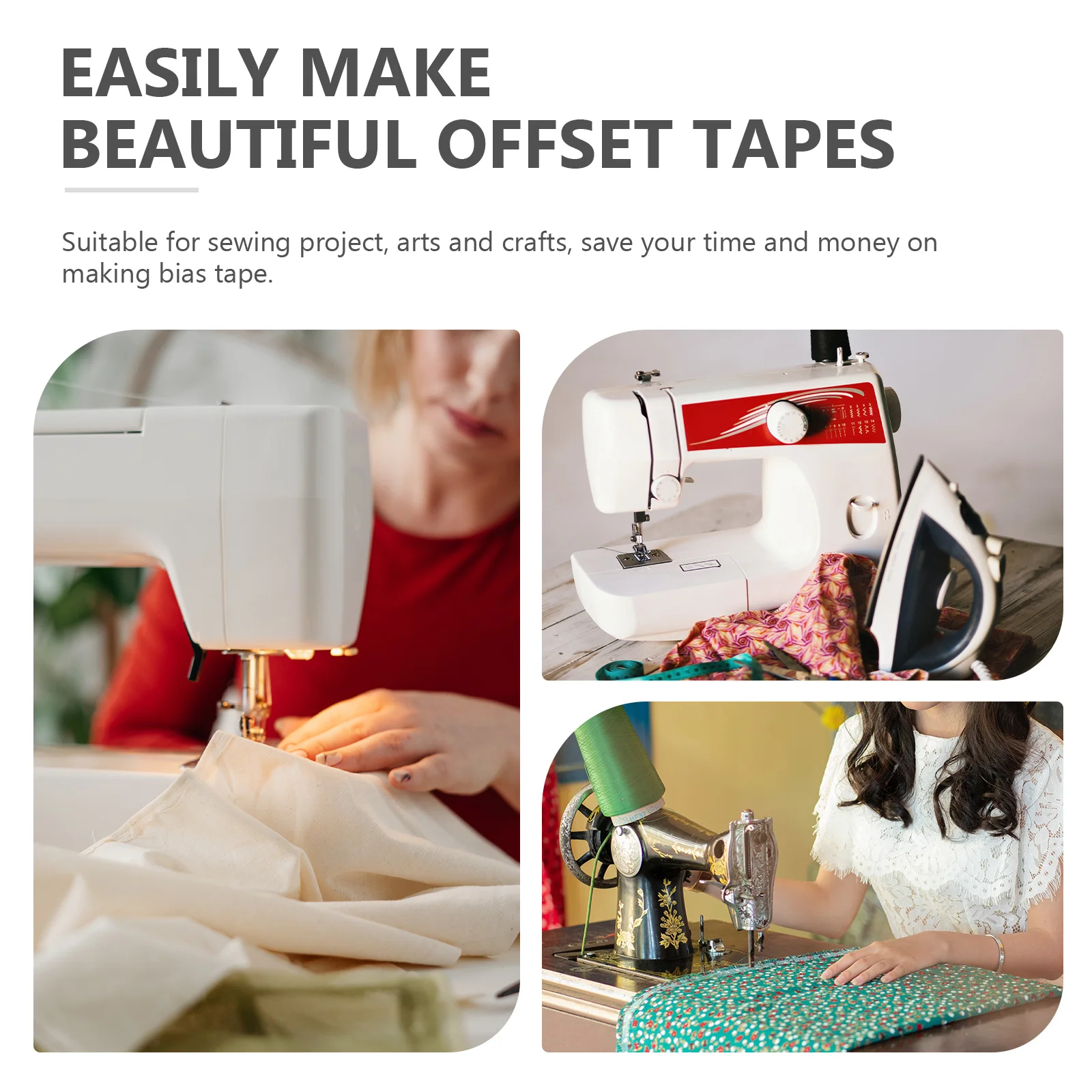 5 pçs 1 conjunto kit fabricante de viés de fita diy ferramenta de costura para tecido acolchoado trimmer rápido fácil econômico ferro-dobra perfeito