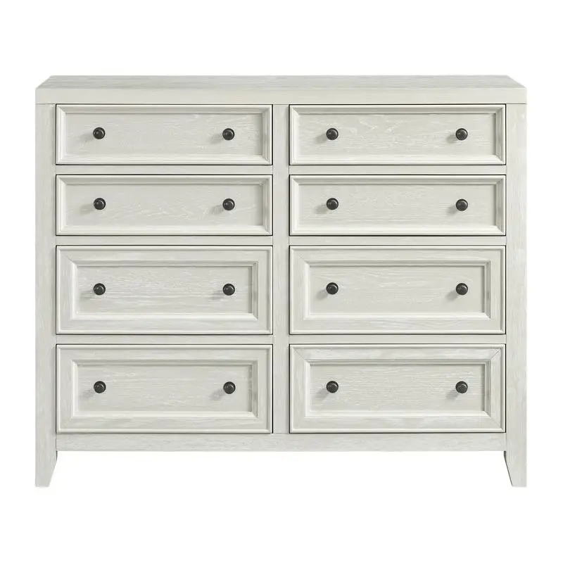 Gypsum Whitewash 8-Drawer Dresser with Sleek Design and Ample Storage Space for Organizing Clothes and Accessories