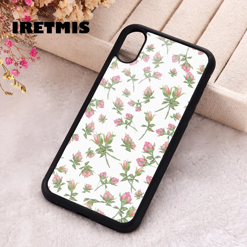 Iretmis Phone Cover Case for iPhone 6 6S 7 8 Plus X Xs XR 11 12 13 MINI 14 15 Pro Max Rubber Silicone Pink Poise Rosie