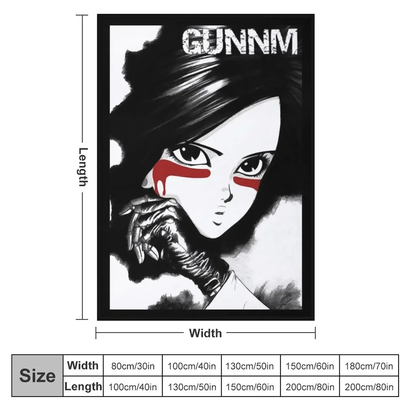 Copie de Gunnm - Gally - Alita: Battle Angel (White) Throw Blanket Personalized Gift warm winter Blankets