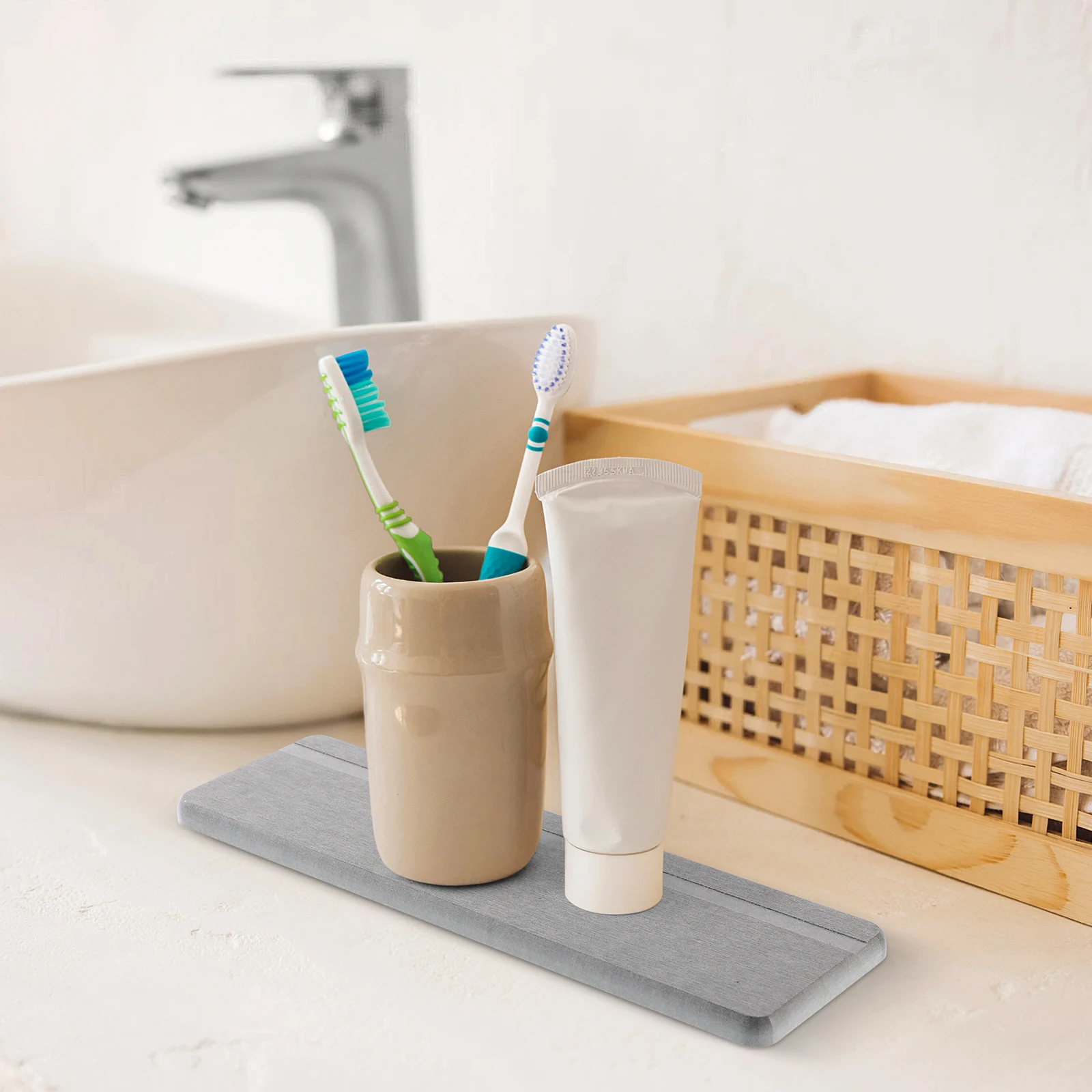 

2Pcs Multifunctional Diatom Wash Pads Absorbent Mats Toothbrush Cup Cushions Soap Holders NonSlip Bathroom Kitchen Decor