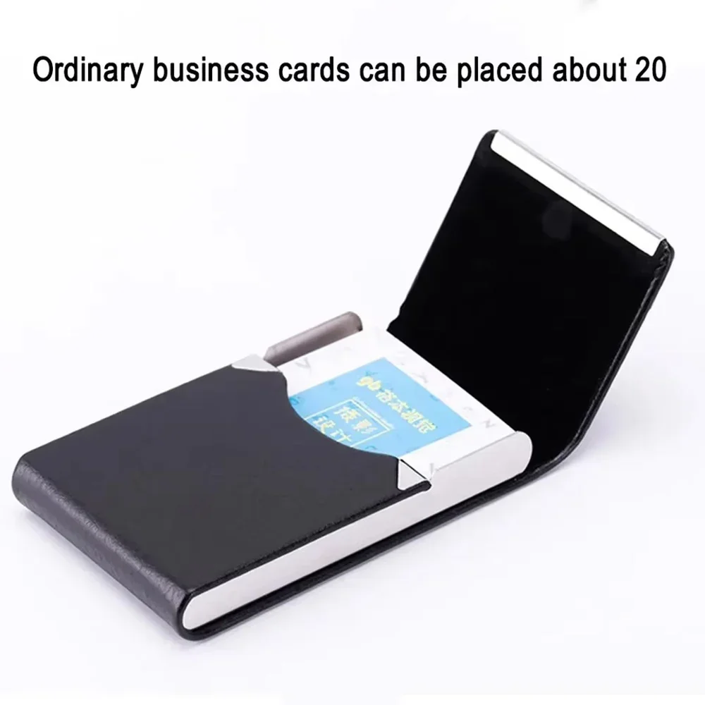 Slim Thin Mini Metal Postcard Box Case with Magnetic Closure, RFID Men's Business Card Holders Pocket Card/Cigarette Organizer