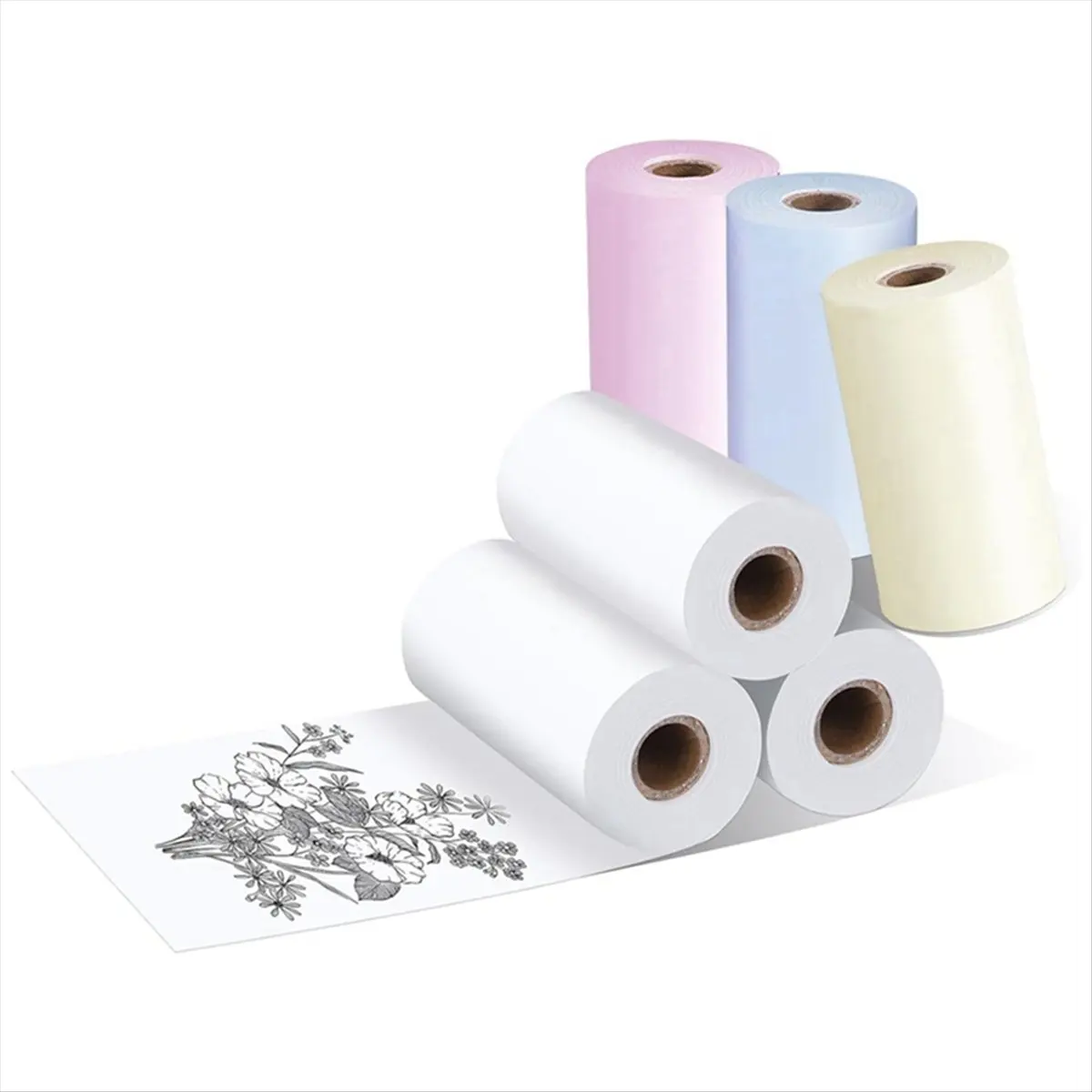 *A91P Mini Printer Paper for Inkless Portable Bluetooth Printer Paperang Thermal Pocket Printer, 57mm x 30mm, 6 Rolls