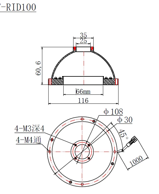 RID100IR CCD machine vision industrial detection Dome light source bowl light source Dome diffuse light source