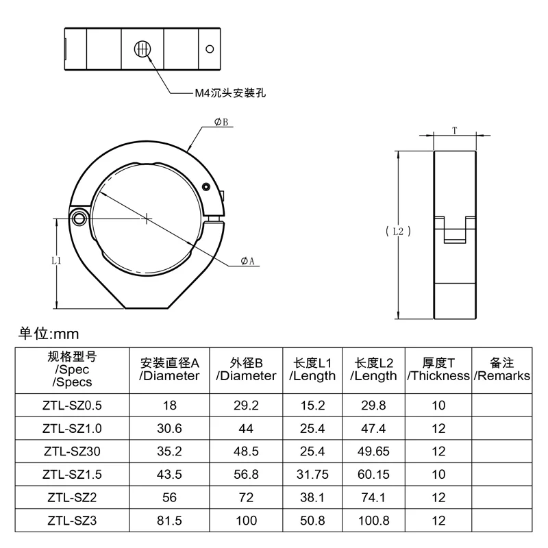 Optical shading cylinder mounting base, beam expanding mirror laser fixing bracket, C-Mount extension tube fixing ring