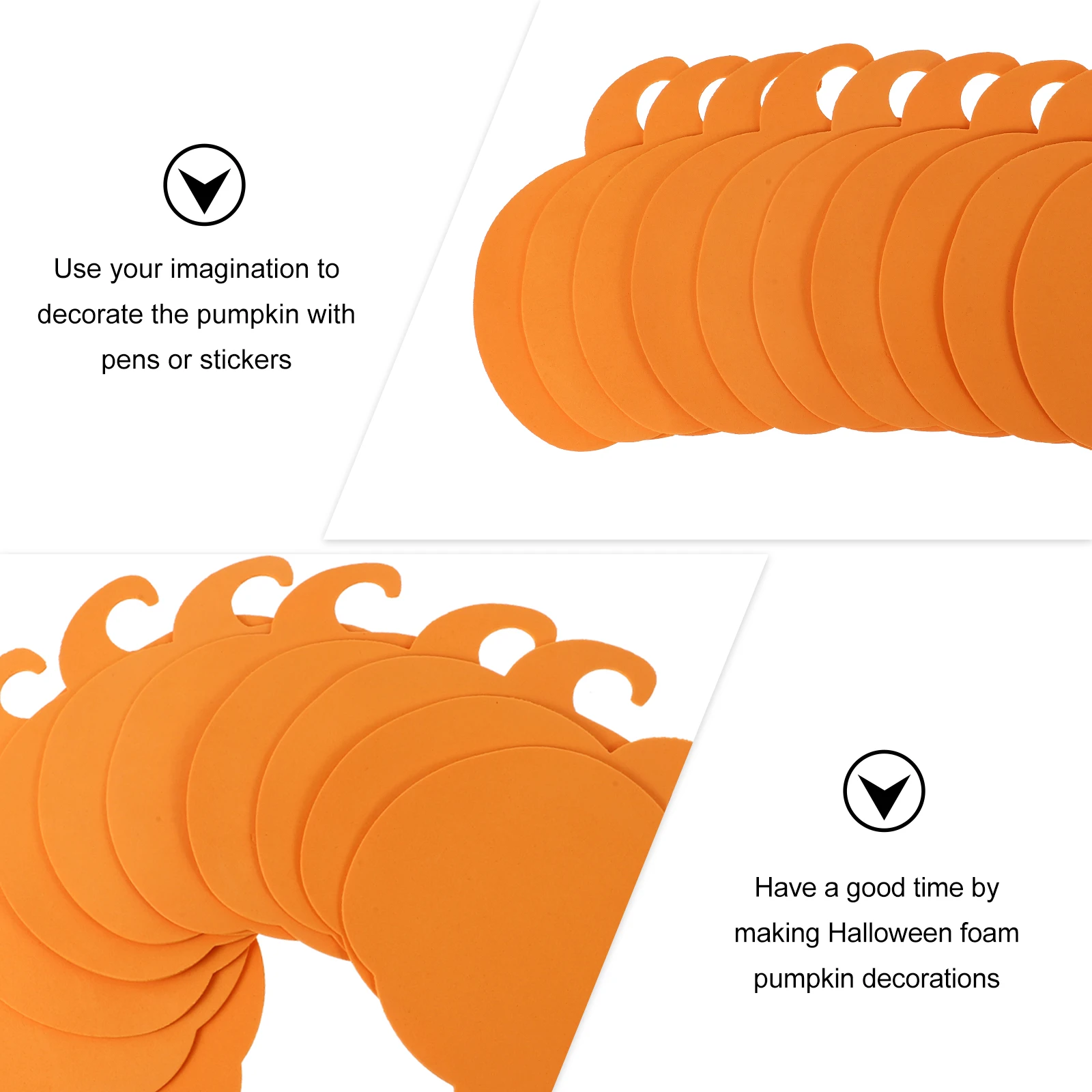 

20 PCS Pumpkin Decoration Kit Board Festival Ornament Child Orange Foam Cut Outs Crafts