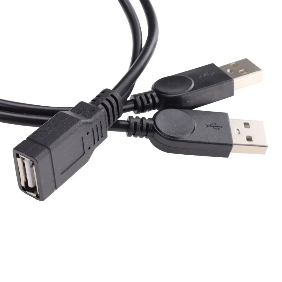 100pcs USB 2.0 A 1 Female To 2 Male Y Splitter Data Sync Charging Extension Cable Adapter Cord