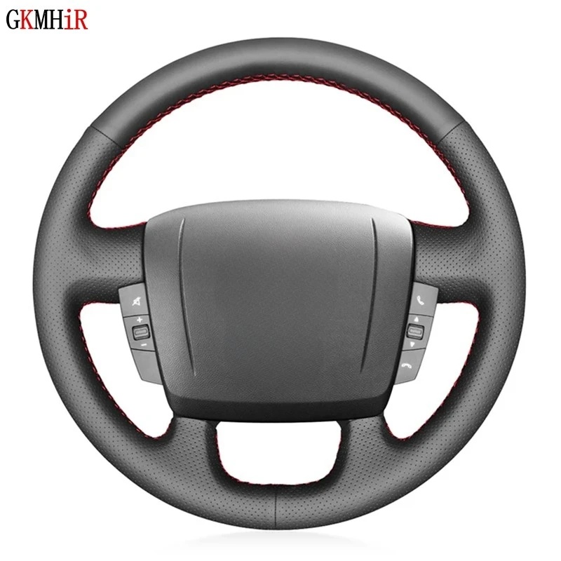 DIY Car Steering Wheel Cover Black PU Leather For Fiat Ducato 2006-2019 Ram ProMaster (Cargo) (Cab Chassis) (Window) 2017-2020