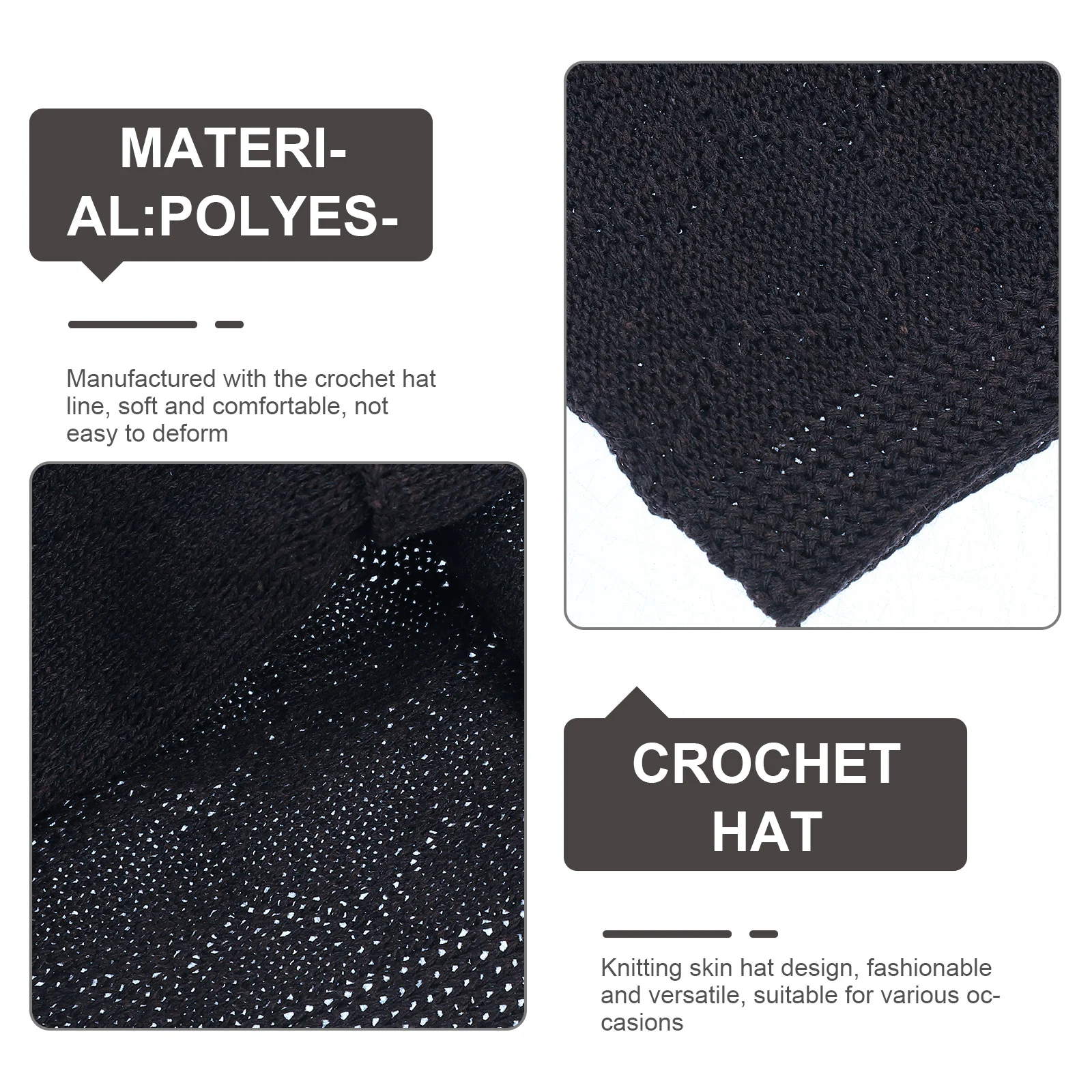 

Вязаная шапка для мужчин Вязаный крючком Свежая естественная носимая шапка Универсальная и удобная Идеально подходит для ежедневного использования Активный отдых на свежем воздухе