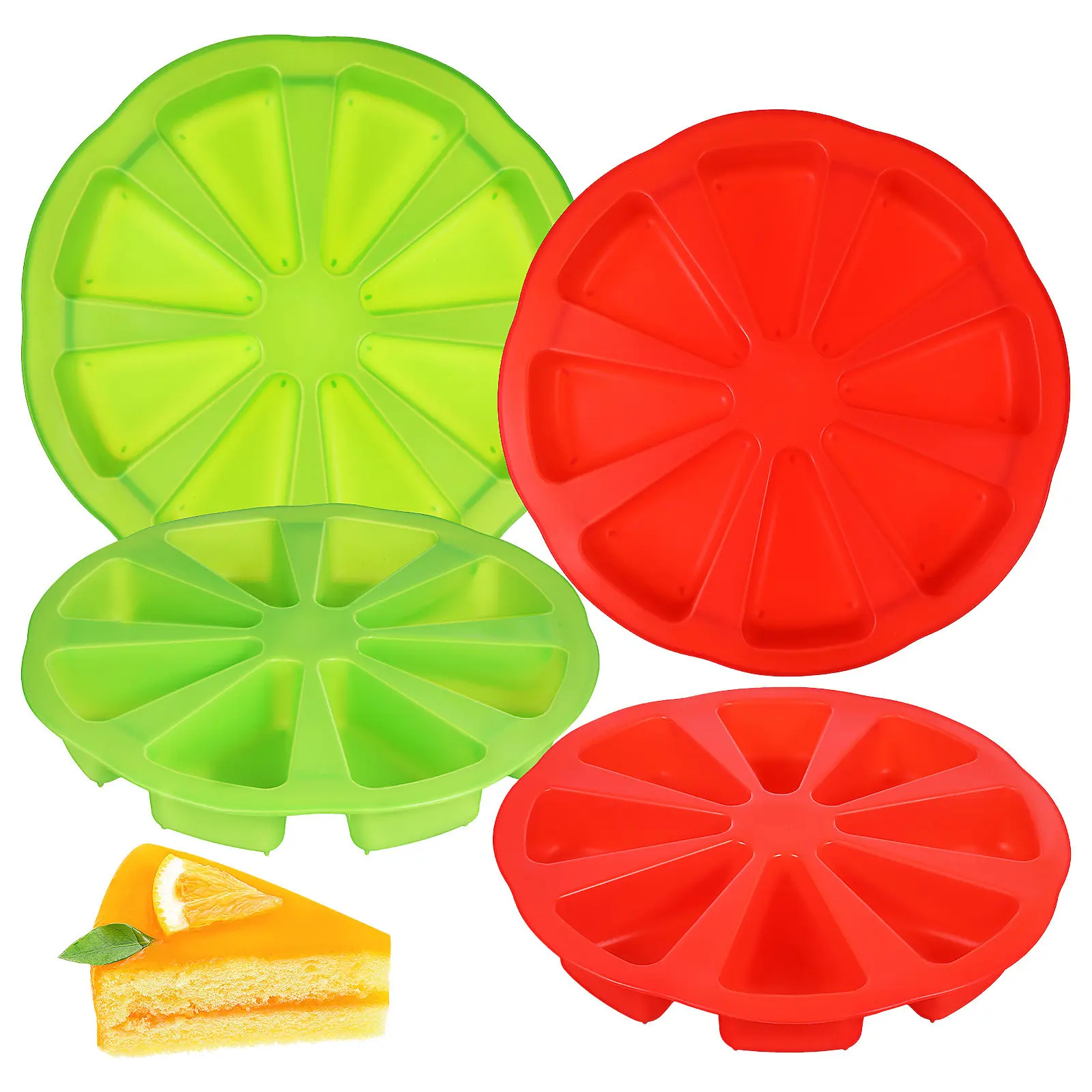 4Pcs Silicone Triangle Shaped Cake Mold for Baking Cakes Bread Chocolate Desserts Portion Control Smooth Release Multi Use