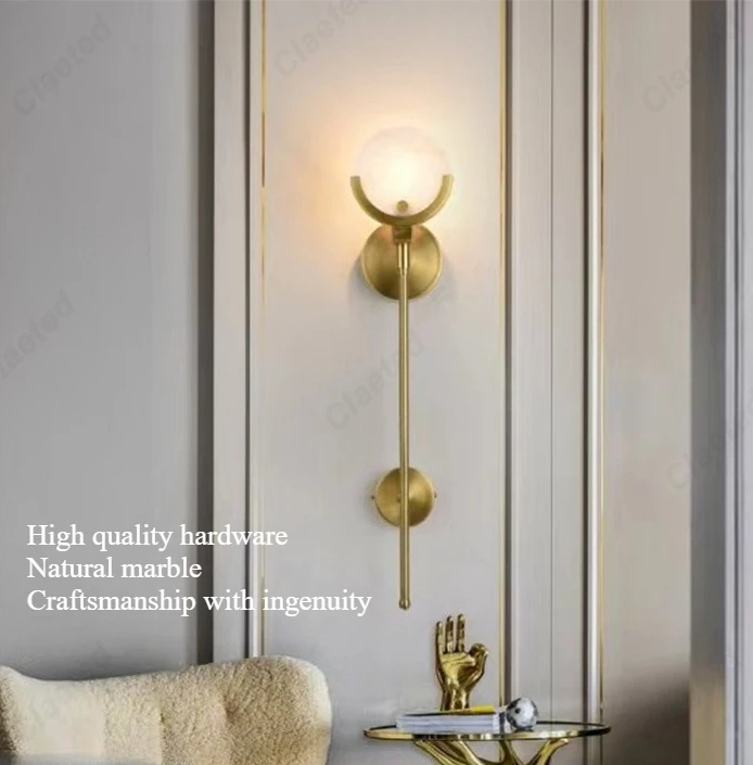 

Новый светодиодный мраморный внутренний настенный светильник для гостиной, коридора, спальни, прикроватной тумбочки, декоративное освещение