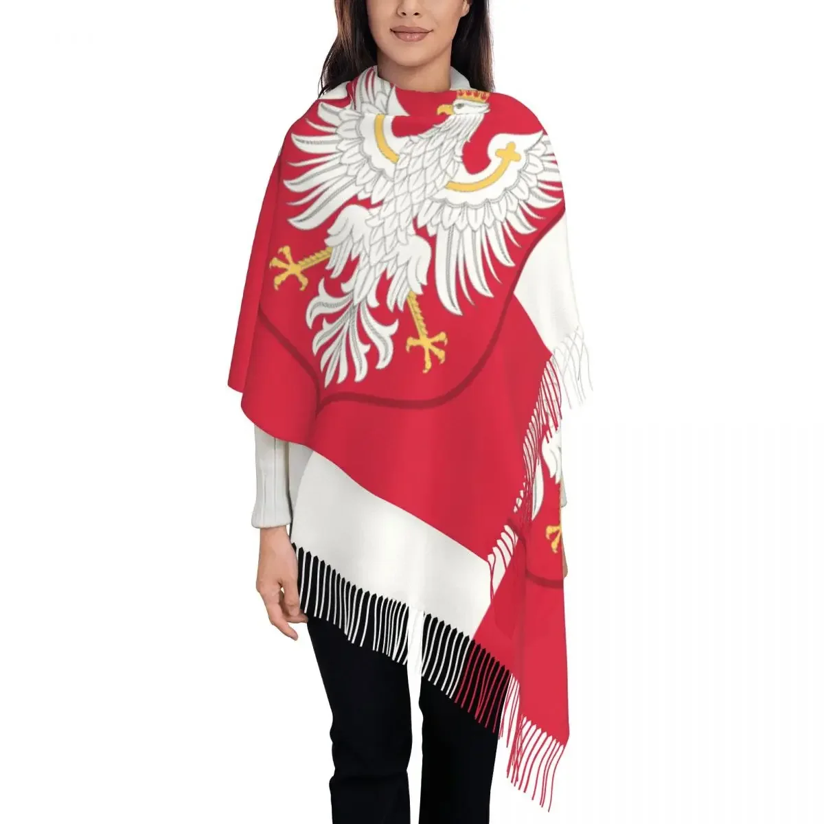 Personalized Print Kingdom Of Poland Flag Scarf Men Women Winter Fall Warm Scarves Shawl Wrap