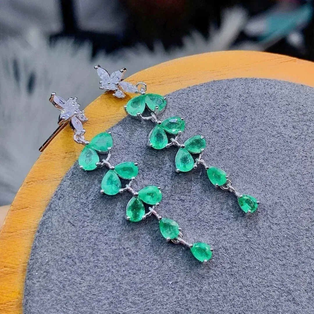 

Luxury Jewelry Designer 925 Sterling Silver Emerald Pendant Earrings Fine Jewelry