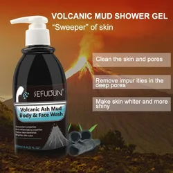 Blanqueamiento de barro volcánico, lavado corporal, eliminación de suciedad de barro de aguas profundas, exfoliante, limpieza profunda y brillo, blanqueamiento de la piel, milagro