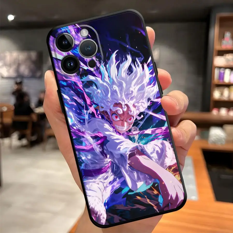 Black Soft Phone Cover Case for iPhone XR 7 8 17Air 15 16 14 Plus XS Max 13 12 11 17 Pro Max One Piece Luffy Cool