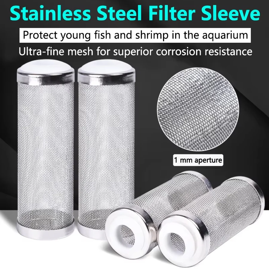 1 ST Rvs Filter S/L Aquarium Accessoires Inflow Inlaat Beschermen Speciale Garnalen Cilinder Filter Garnalen Netto