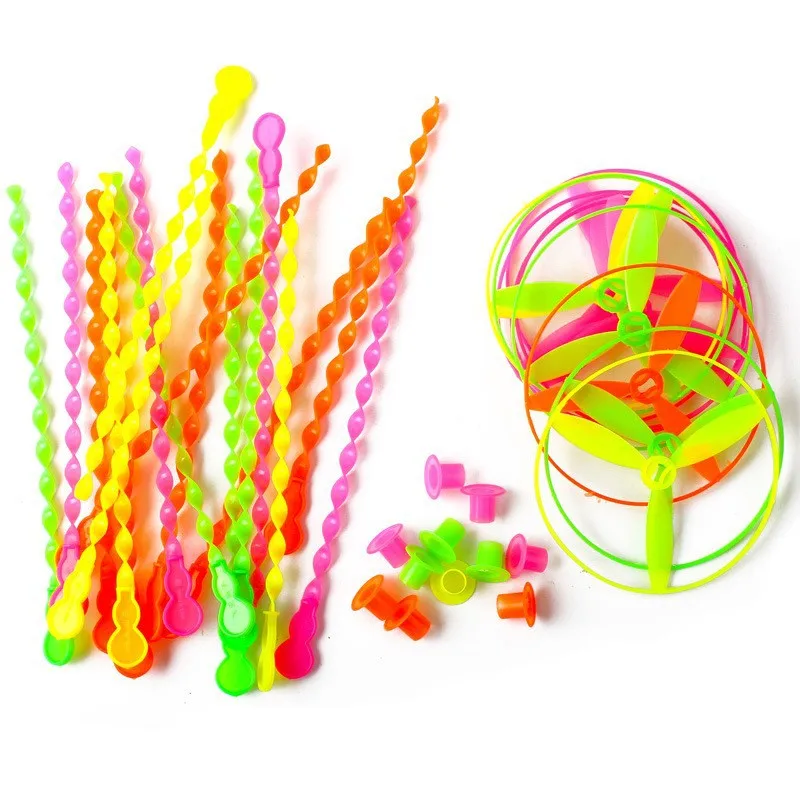 20set/bag Colorful Hand Push Flying Disc Toys Plastic Flying Dragonfly Kids Birthday Party Favors Guests Gifts School Prizes