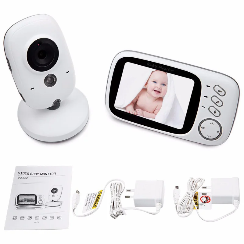 VB603 Video Baby Monitor a colori Telecamera wireless da 3,2 pollici Visione notturna a infrarossi Audio bidirezionale Conversazione 2.4G Sorveglianza Babysitter