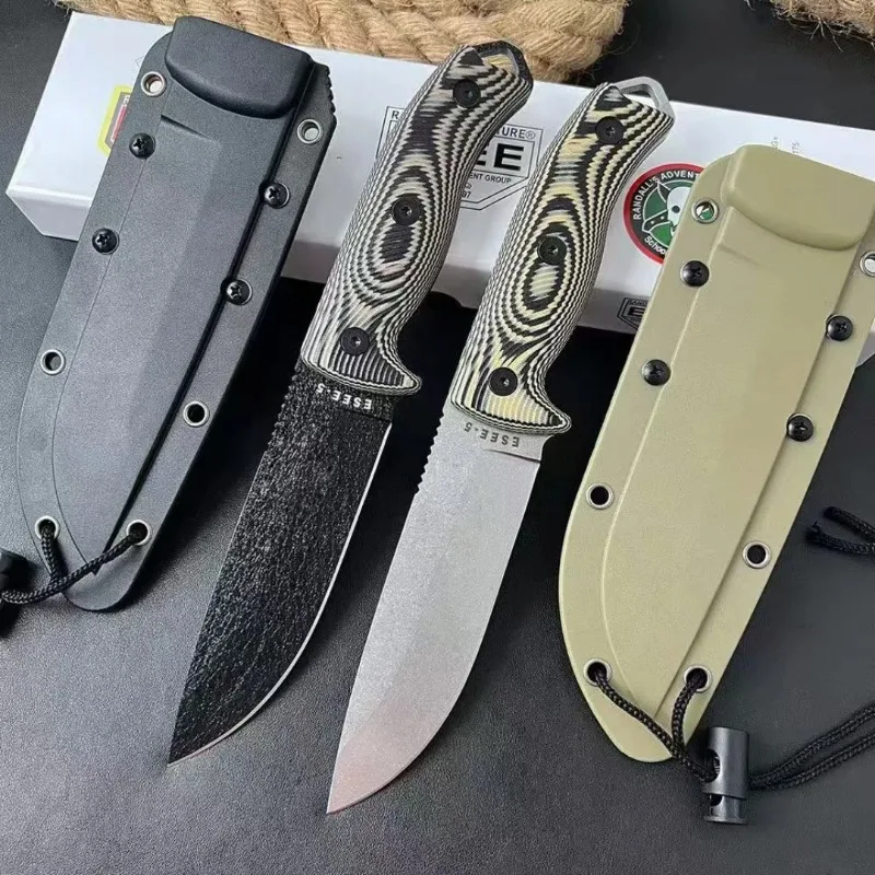 

ESEE-5 straight knife 1095 high carbon steel blade G10 handle jungle survival tool field knife EDC pocket knife