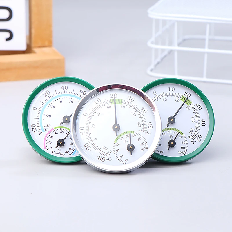 2 In 1 Aluminum Alloy Thermometer Hygrometer Wall-mounted Thermometer For Home Office Temperature Humidity Meter