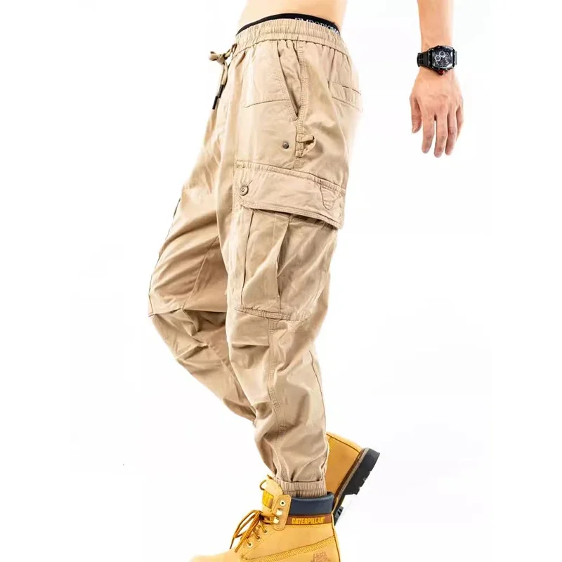 

New Spring Autumn Men's Cargo Pants Hot Sale Multi Pocket Loose Straight Leg Casual Jogging Trousers