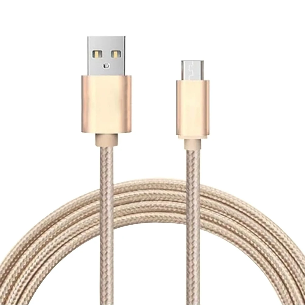 

Extra Long Nylon Braided Micro Usb 2.0 Charging Cable For Fast Durable Strong Compatible With Power Bank Gold Usb Cable