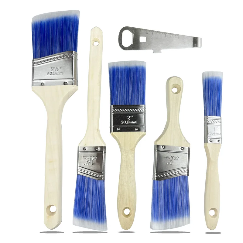 

Высококачественный набор кистей для рисования, синий и белый набор из 6 предметов. Кисть для рисования и открывалка для бутылок. Комбинация домашней покраски и вощения своими руками.