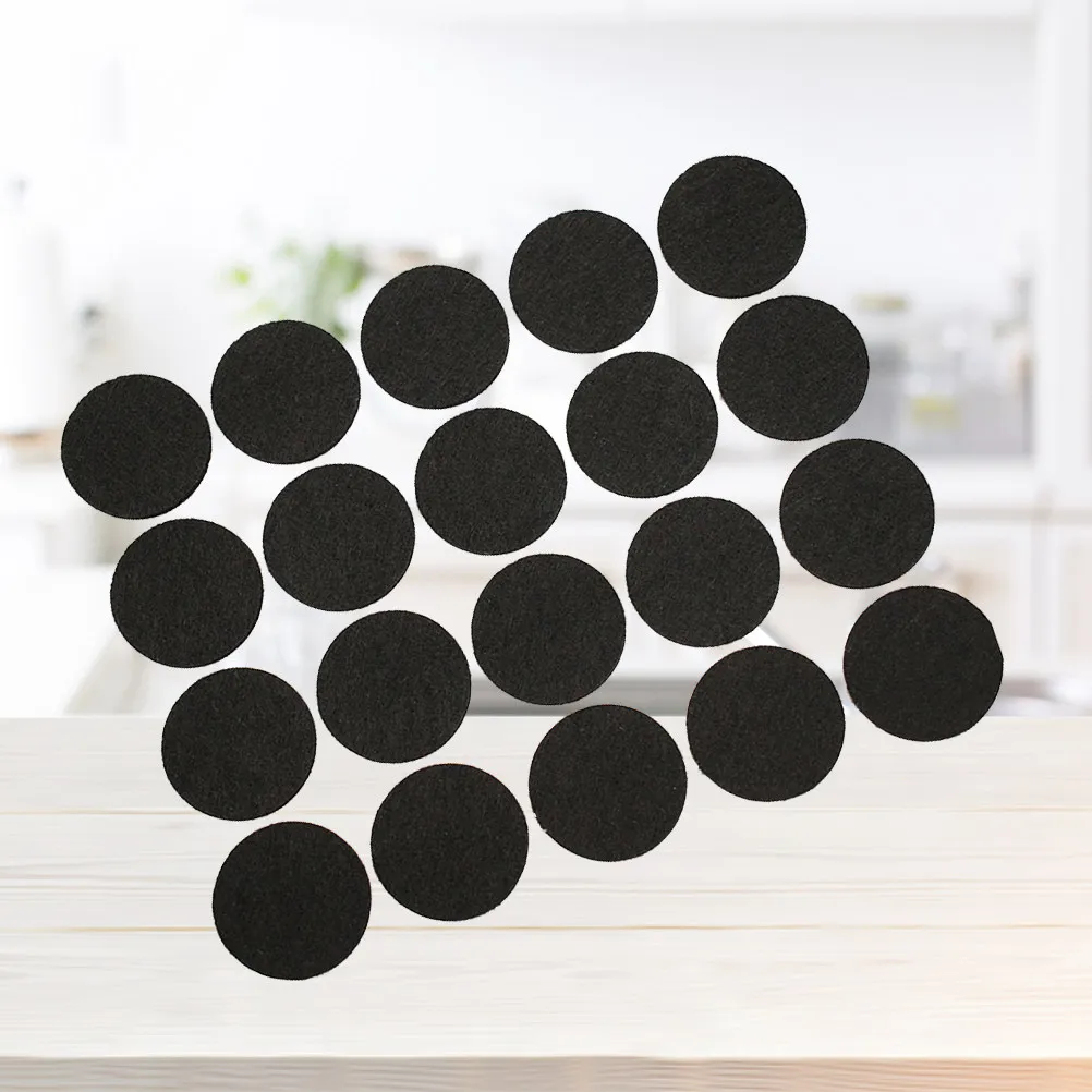 100Pcs Felt Mats for Furniture 20Mm Round Self-Stick Non-Slip Chair Feet Protectors Table Leg Black