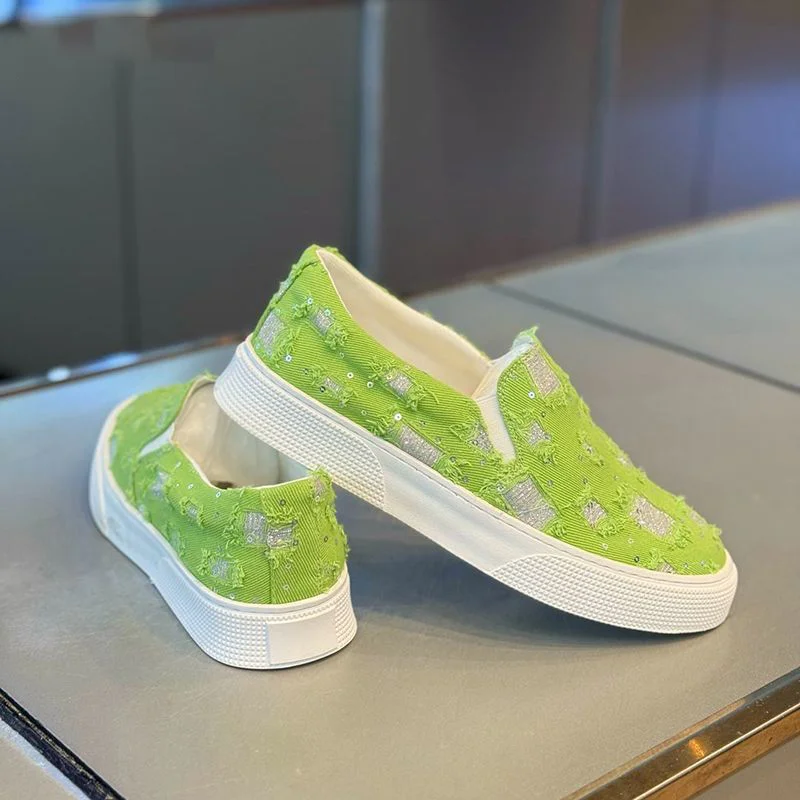 

Зеленая повседневная обувь с блестками для мужчин, парусиновые кроссовки для молодых студентов, размер для отдыха 44, обычная роскошная распродажа, официальное мужское обувь