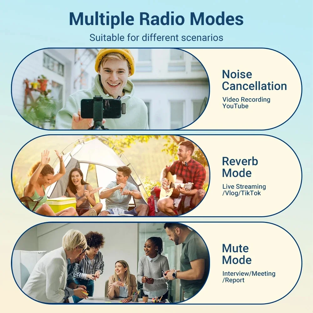 ميكروفون ستيريو لاسلكي جديد من Lavalier صغير لإلغاء الضوضاء في الهواء الطلق مع علبة شحن للمقابلات المباشرة