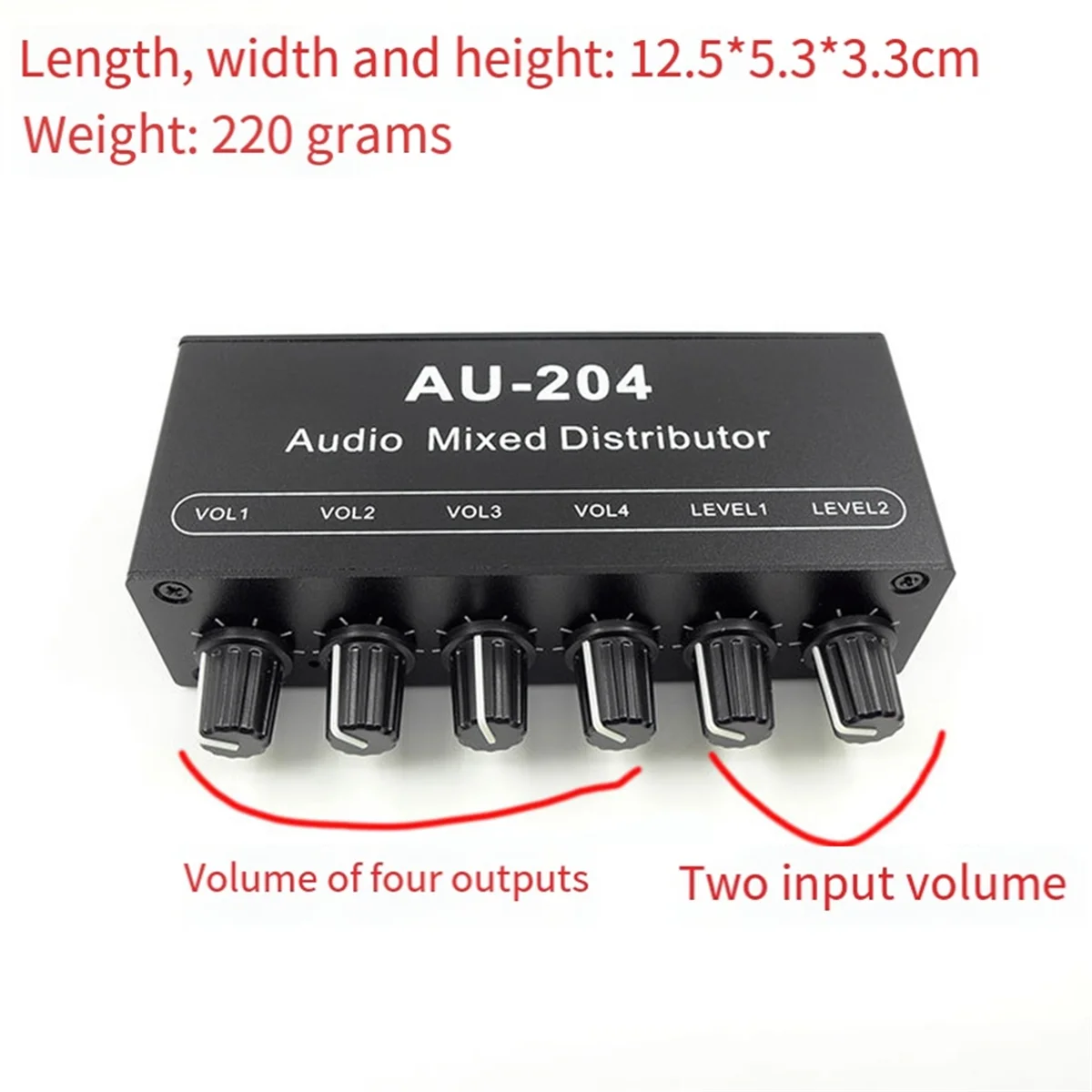 A62T-AU-204 ستيريو الصوت إشارة خلاط مجلس سماعة سائق مكبرات الصوت خلاط الموزع 3.5 مللي متر