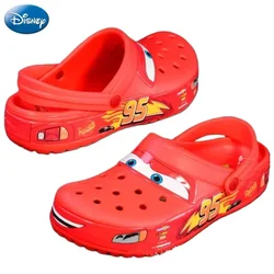 Disney Lightning McQueen 95 Car Cartoon Cute Baotou Crocs Personalized Children Adult Non-Slip Slippers Couple Beach Sandals