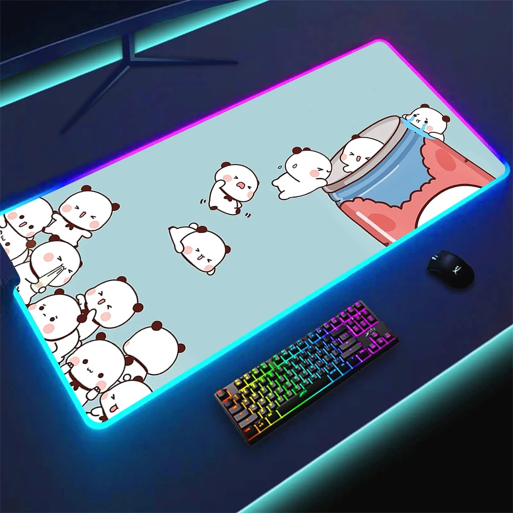 

Светодиодный коврик для мыши Gaming Kawaii Bear Yi Er He Bu Bu Rgb Коврик для мыши Компьютерный стол Аксессуары Подсветка Настольный коврик Дешевый ПК Геймер Xxl