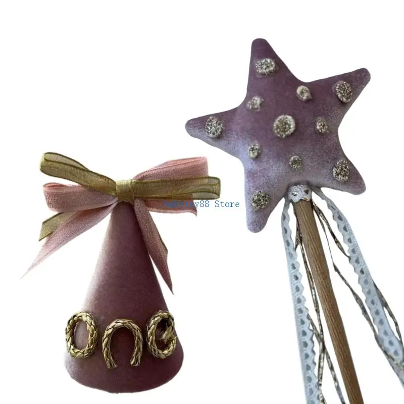 

Y4UD Elegant Baby Girls Hairband Glittering Crystal Star Birthday Hat Props