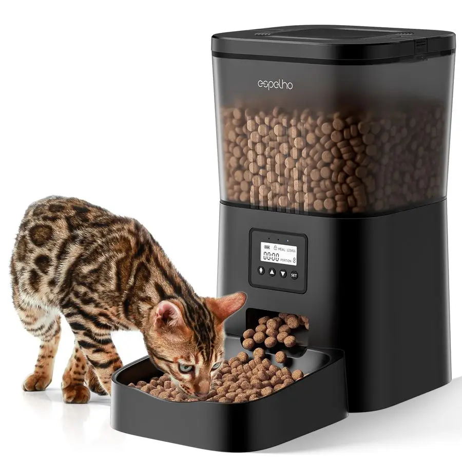 

Automatic Cat Feeder 4L Timed Cat Food Dispenser 16 Meals Control for Cat and Small Dog Auto Pet Feeder with Desiccant Bag Keep