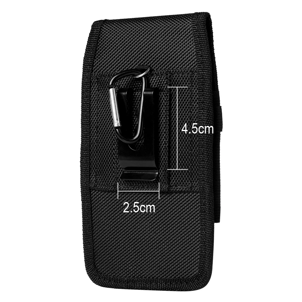 Vertical Nylon Cell Phone Belt Clip Holster Pouch Buckle Wallet Card Holder Case Cover For iPhone Samsung Xiaomi Phone Waist Bag