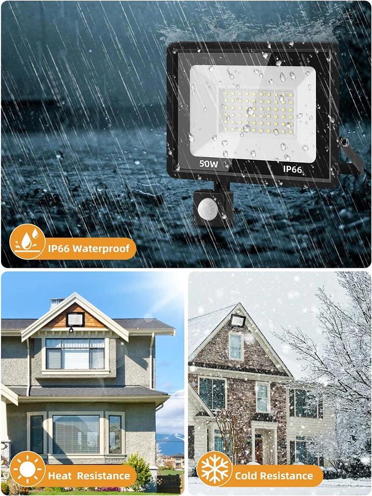 LED Floodlight PIR Motion Sensor Outdoor Light 20W 30W 50W 100W  200W AC220V Waterproof Outdoor Projector Spotlight For Garden