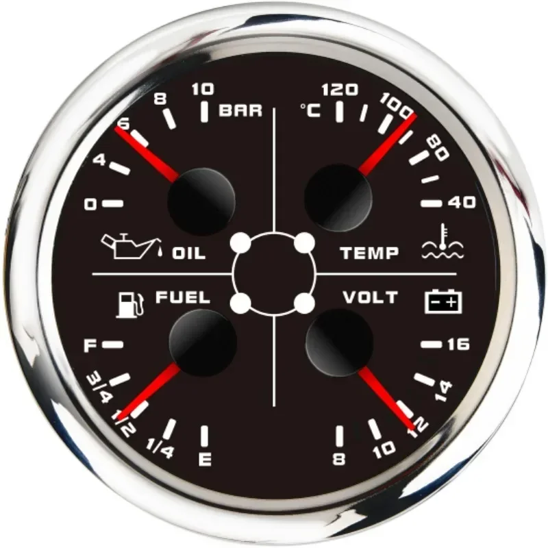 Fuel Meter Water Temperature Meter Voltmeter Oil Pressure Multifunctional General Motors Marine Yacht Meter