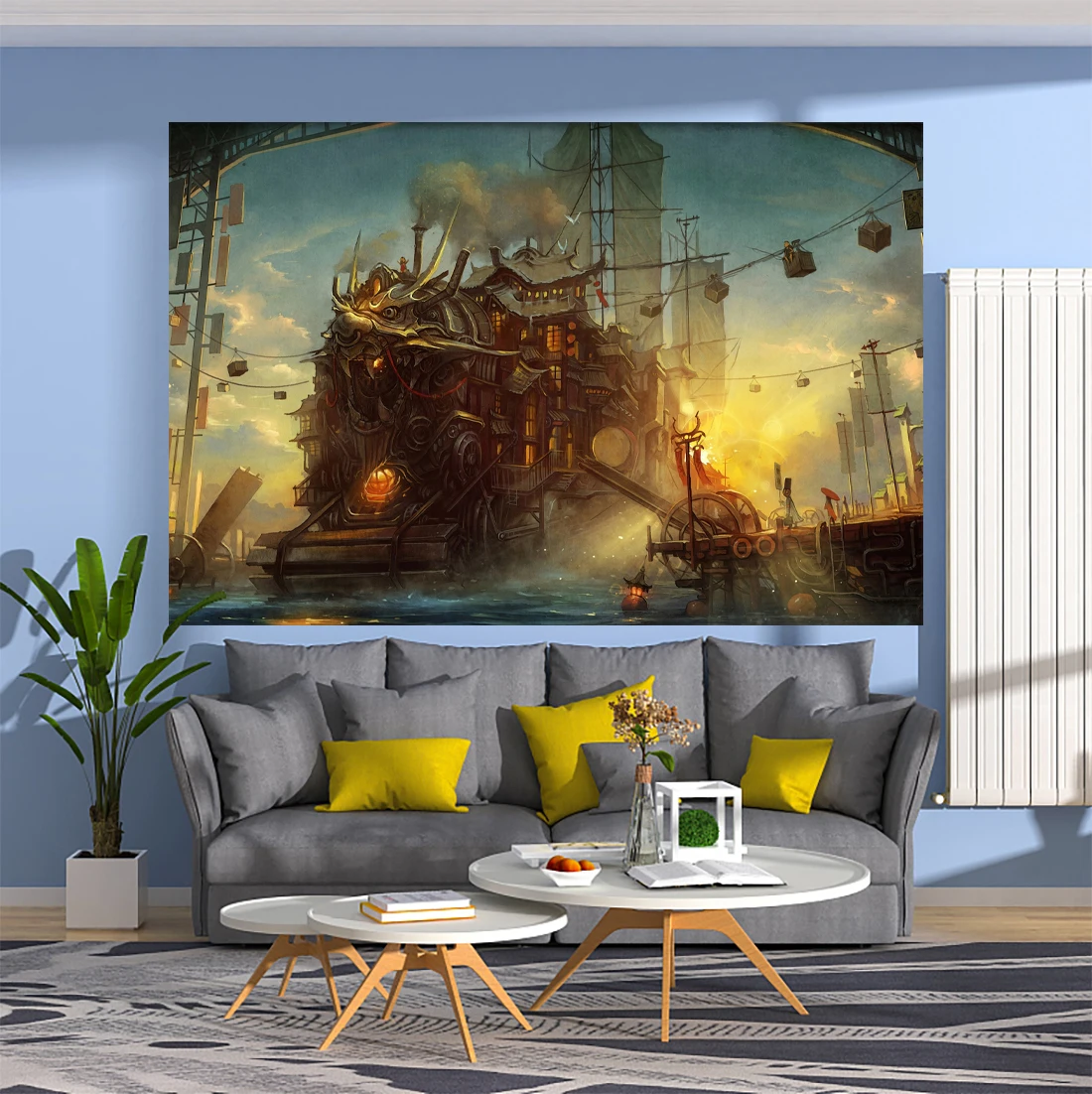 XxDeco Mechanical Elements Tapestry Steampunk Anime Printed Carpets Hippie Decor For Room Wall Haning Home Decoration