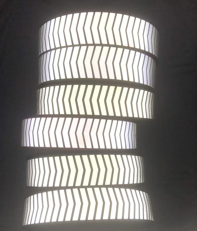2 Inch DIY Grey Silver Reflector Tape Polyester Fluorescent Arrow Reflective Guiding Ribbon Polyester Webbing Sew On Clothing